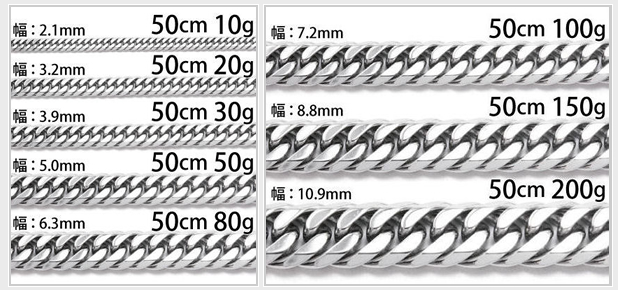白金850 6面双排喜平项链・手链
